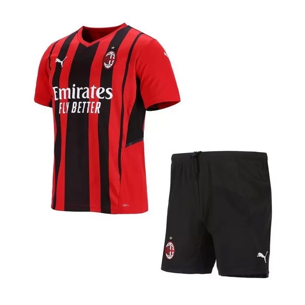 Camiseta AC Milan Replica Primera Ropa Niño 2021/22 Rojo